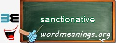 WordMeaning blackboard for sanctionative